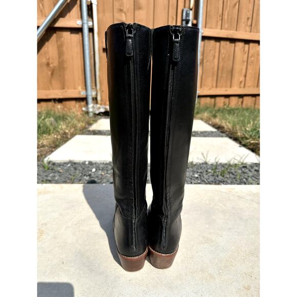 Kenneth Cole Reaction Black Leather Knee High Boots | Size 9.5 | Classic Riding - Picture 3 of 6